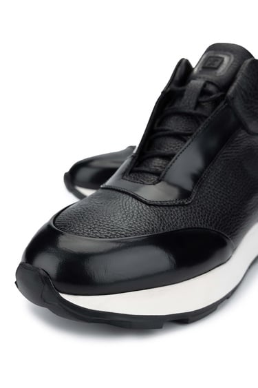  Tamer Tanca Erkek Hakiki Deri Siyah Bot Ayakkabı