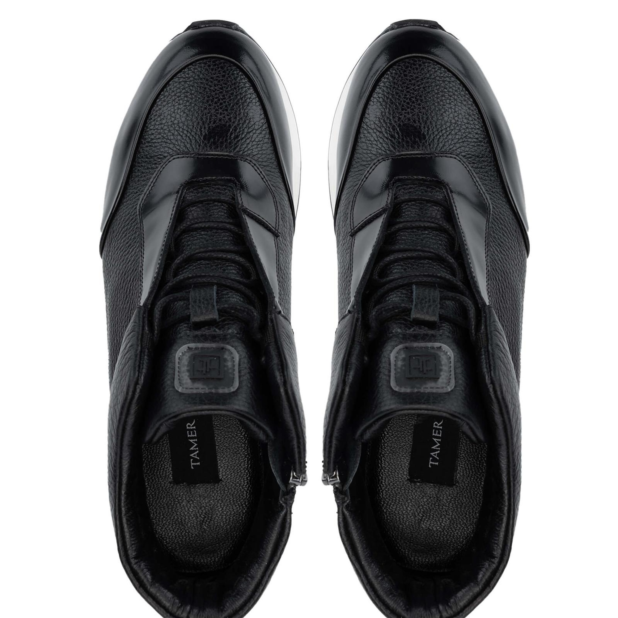 Tamer Tanca Erkek Hakiki Deri Siyah Bot Ayakkabı