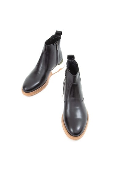  Tamer Tanca Erkek Hakiki Deri Siyah Antik Chelsea Bot