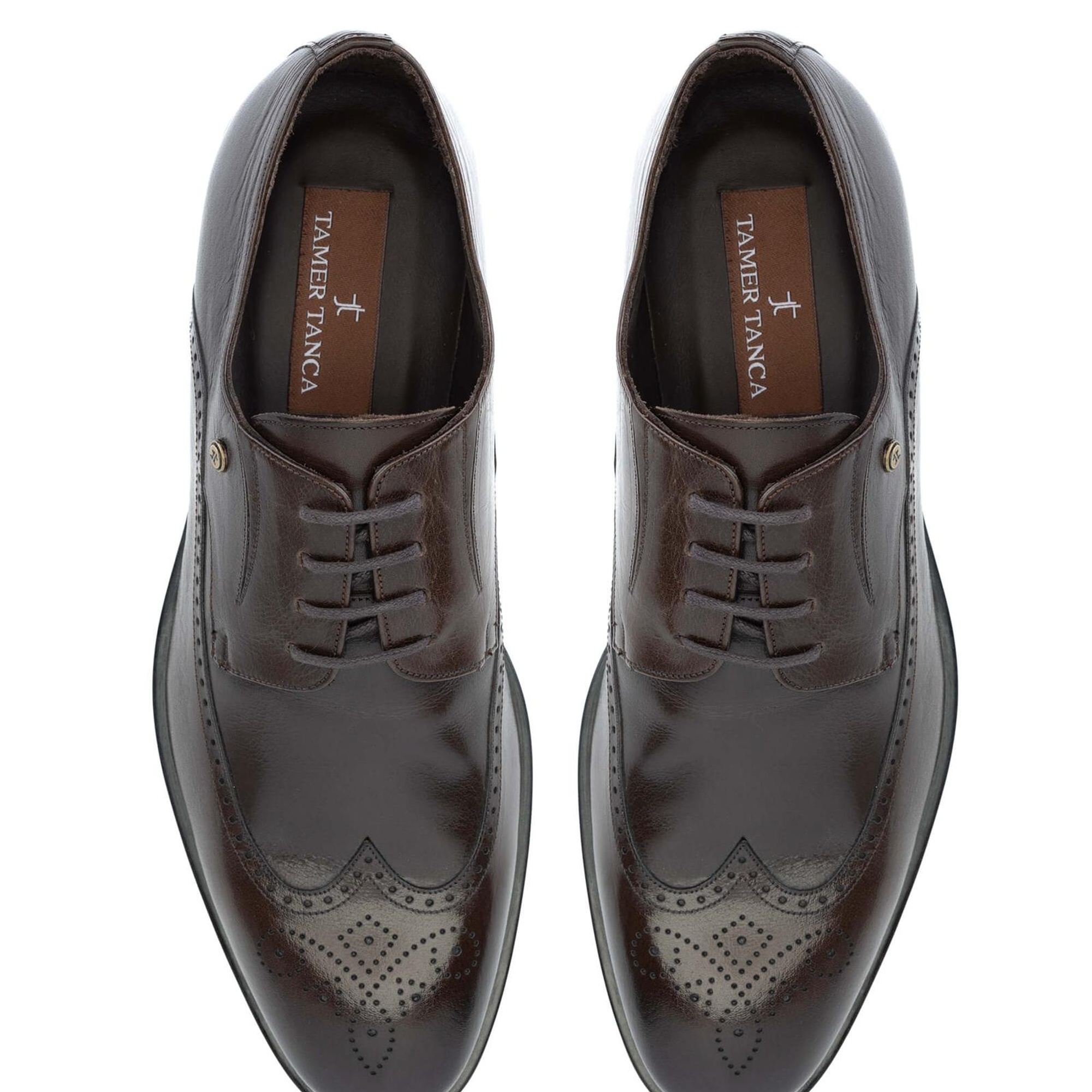 Tamer Tanca Erkek Hakiki Deri Kahverengi Klasik Ayakkabı