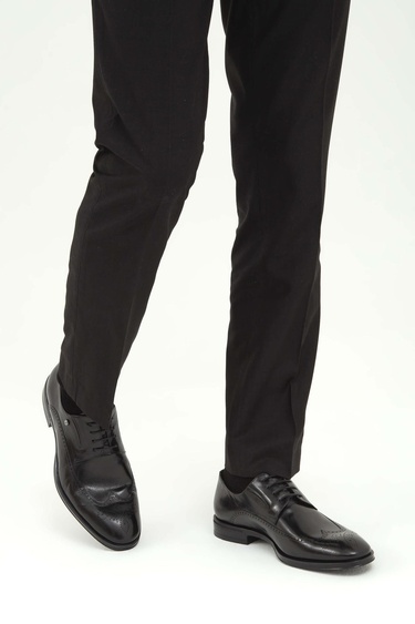  Tamer Tanca Erkek Hakiki Deri Siyah Klasik Ayakkabı