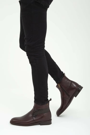  Tamer Tanca Erkek Hakiki Deri Kahverengi Deri Chelsea Bot