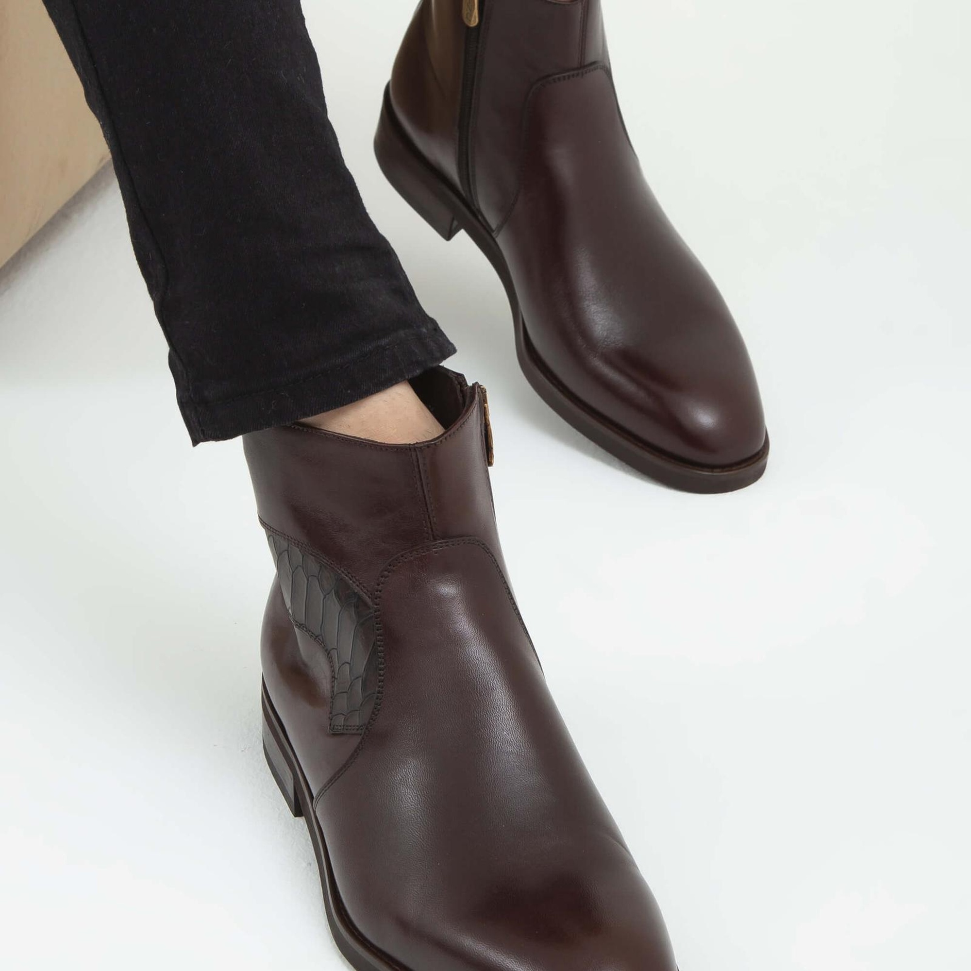 Tamer Tanca Erkek Hakiki Deri Kahverengi Deri Chelsea Bot