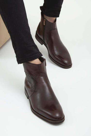  Tamer Tanca Erkek Hakiki Deri Kahverengi Deri Chelsea Bot