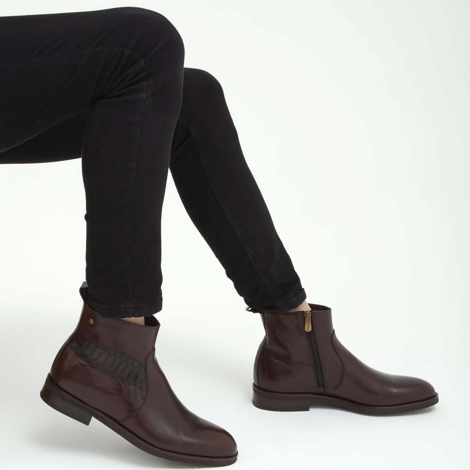 Tamer Tanca Erkek Hakiki Deri Kahverengi Deri Chelsea Bot