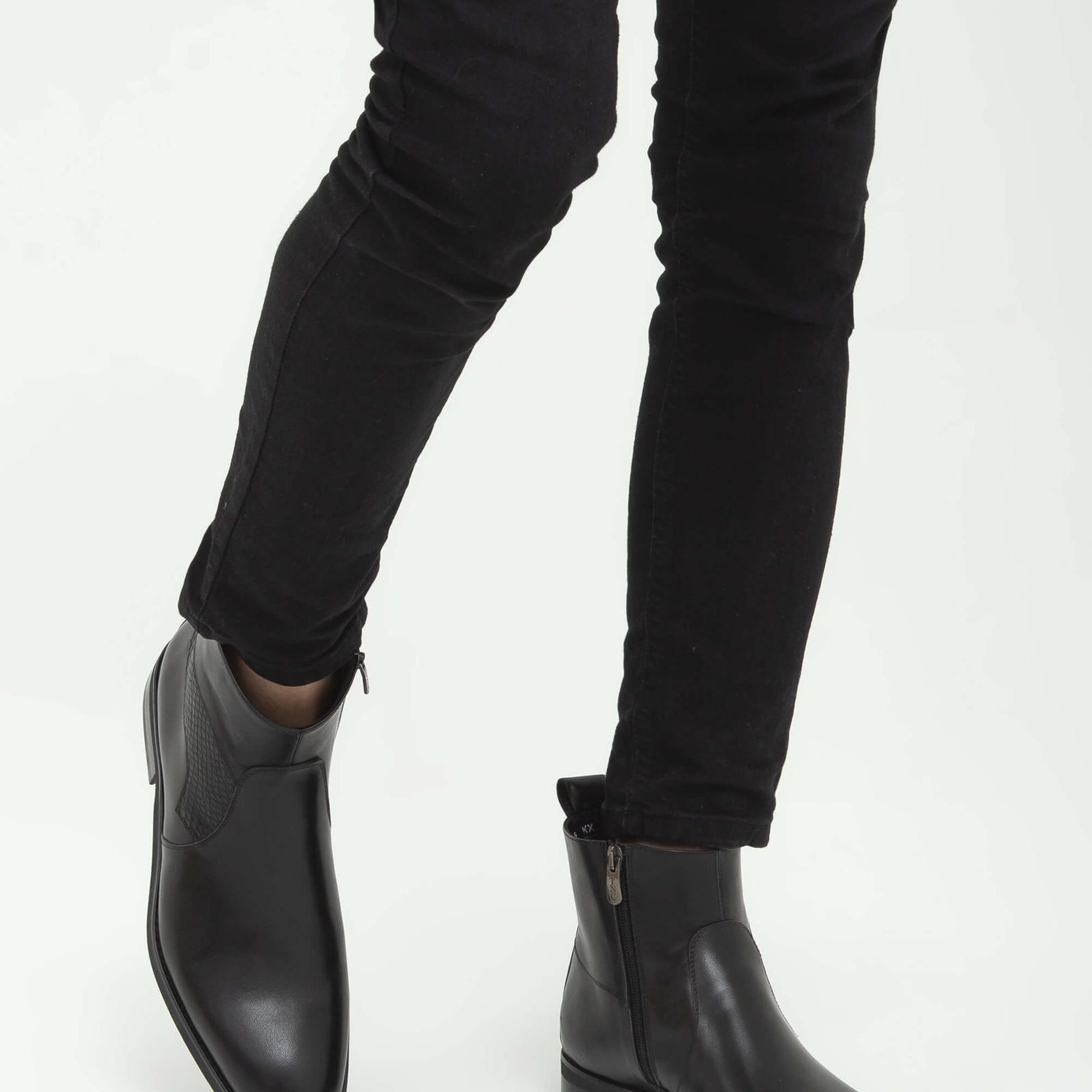 Tamer Tanca Erkek Hakiki Deri Siyah Analin Chelsea Bot