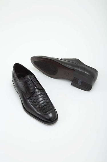  Tamer Tanca Erkek Hakiki Deri Siyah Klasik Ayakkabı