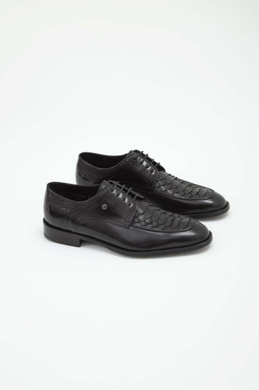  Tamer Tanca Erkek Hakiki Deri Siyah Klasik Ayakkabı