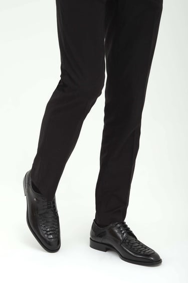  Tamer Tanca Erkek Hakiki Deri Siyah Klasik Ayakkabı