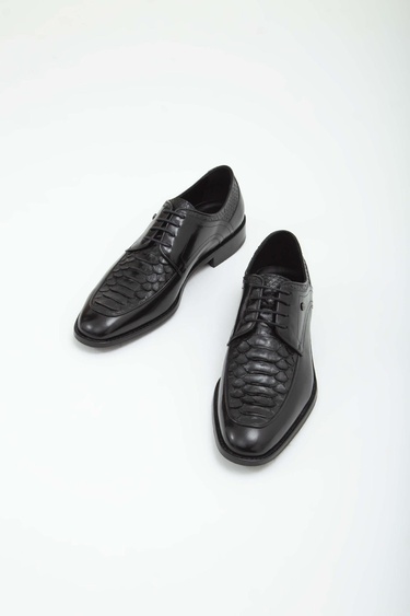  Tamer Tanca Erkek Hakiki Deri Siyah Klasik Ayakkabı