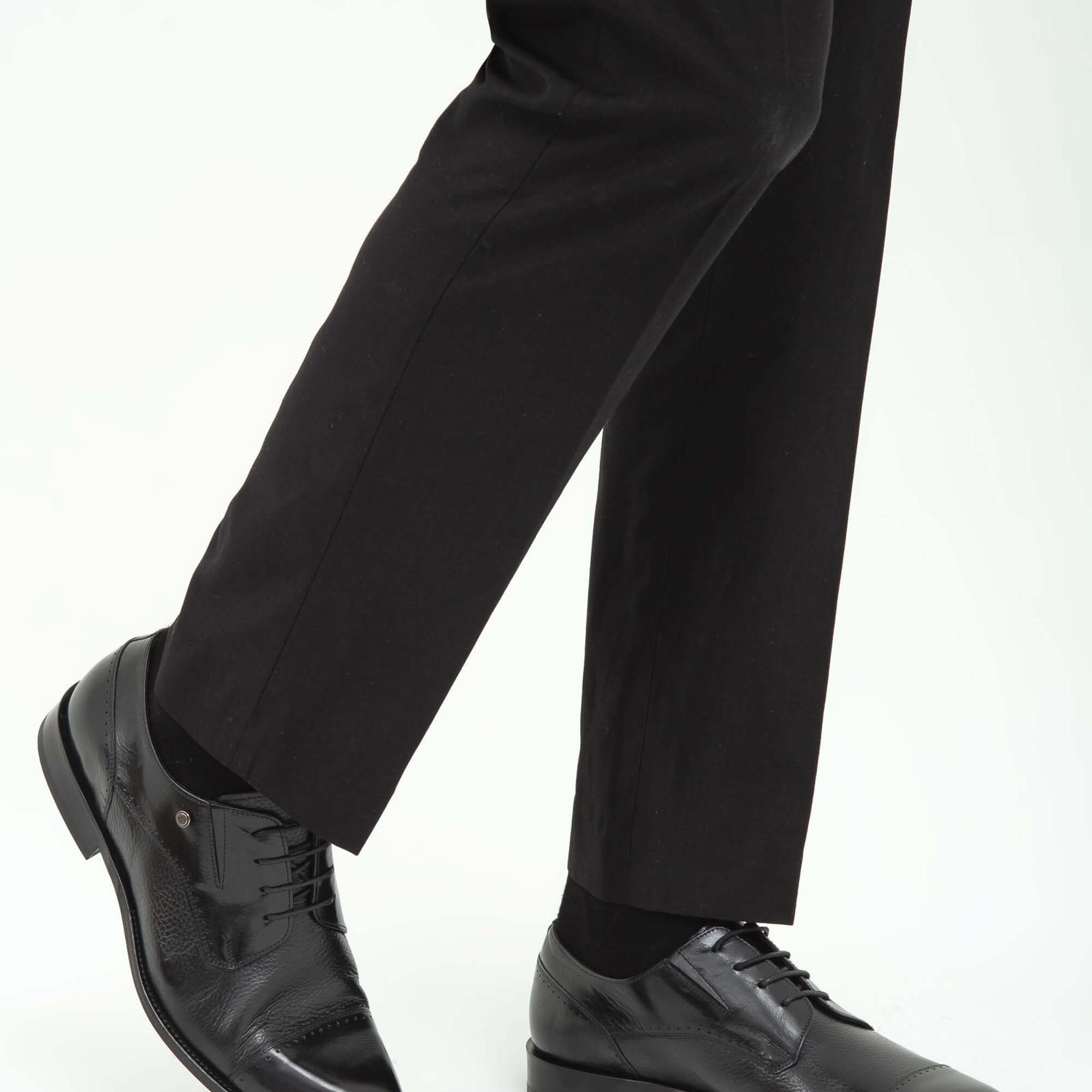 Tamer Tanca Erkek Hakiki Deri Siyah Klasik Ayakkabı