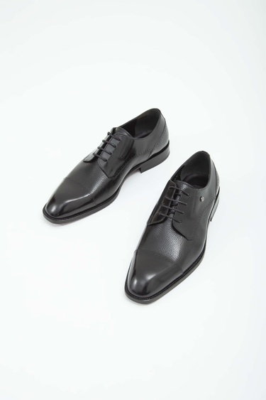  Tamer Tanca Erkek Hakiki Deri Siyah Klasik Ayakkabı