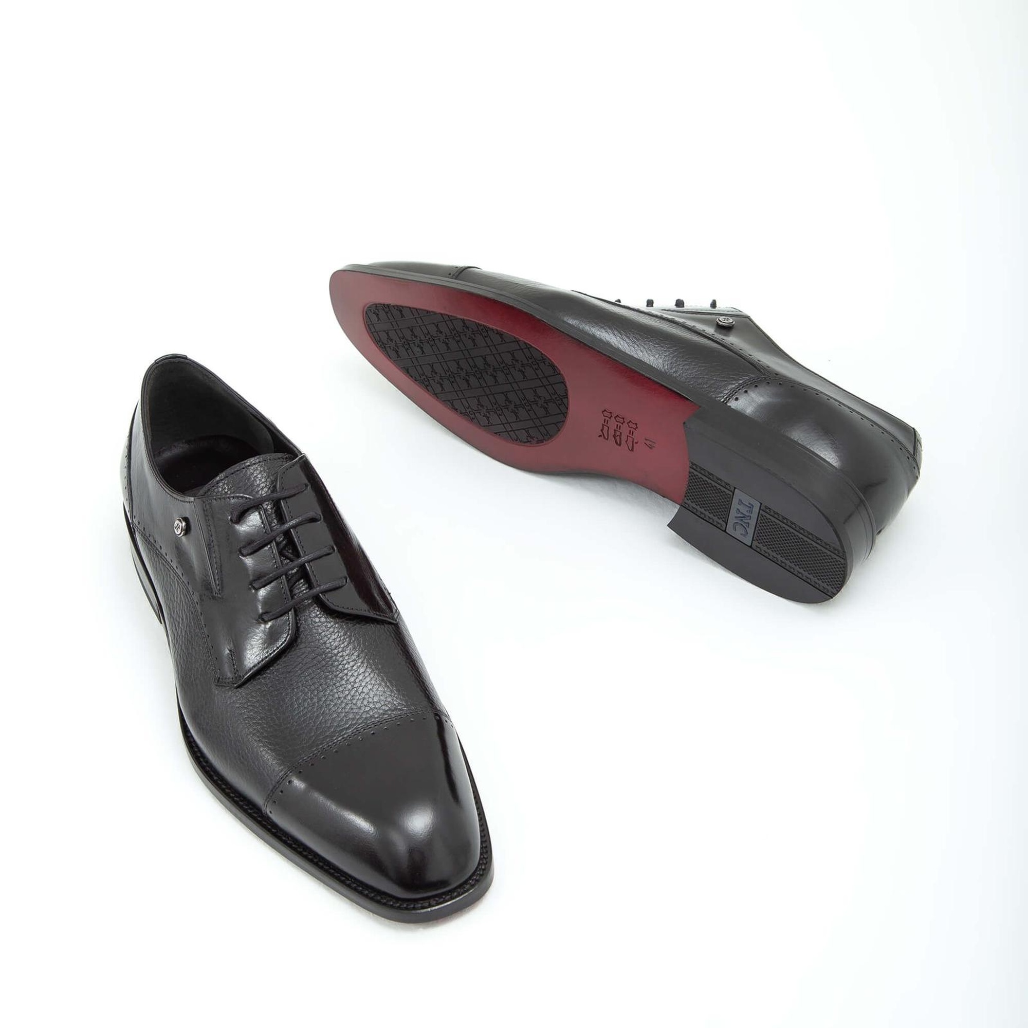 Tamer Tanca Erkek Hakiki Deri Siyah Klasik Ayakkabı