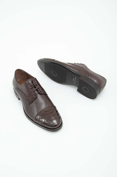  Tamer Tanca Erkek Hakiki Deri Kahverengi Klasik Ayakkabı