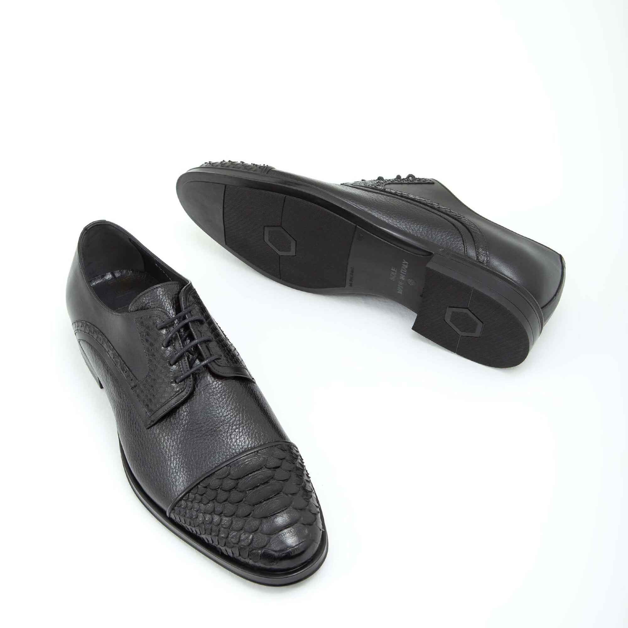 Tamer Tanca Erkek Hakiki Deri Siyah Klasik Ayakkabı