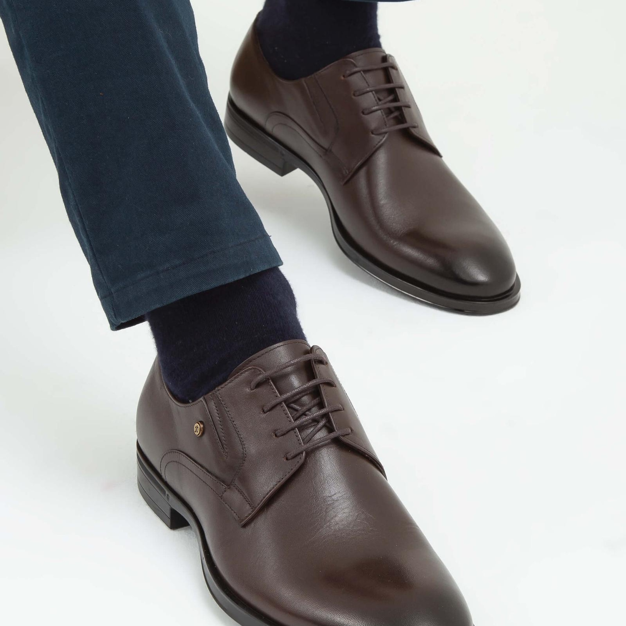 Tamer Tanca Erkek Hakiki Deri Kahverengi Klasik Ayakkabı