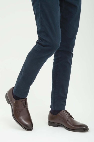  Tamer Tanca Erkek Hakiki Deri Kahverengi Klasik Ayakkabı