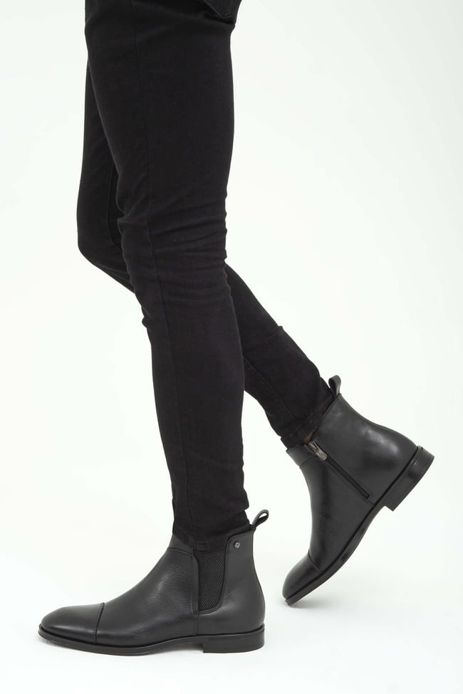  Tamer Tanca Erkek Hakiki Deri Siyah Chelsea Bot