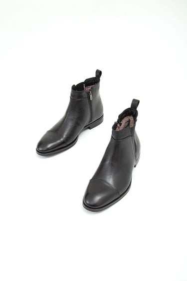  Tamer Tanca Erkek Hakiki Deri Siyah Chelsea Bot