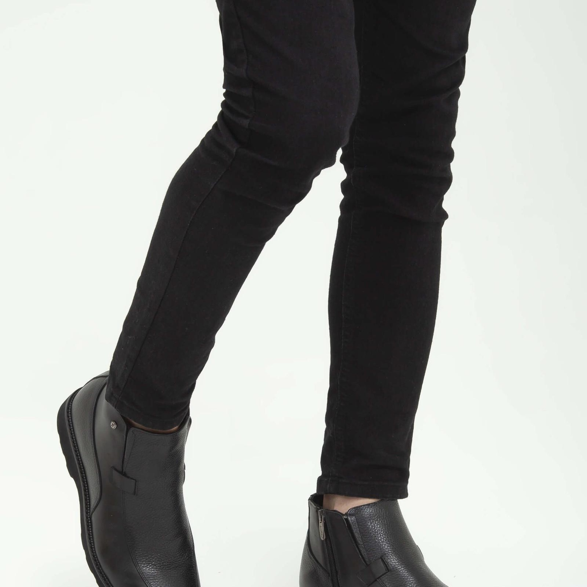 Tamer Tanca Erkek Hakiki Deri Siyah Klasik Bot