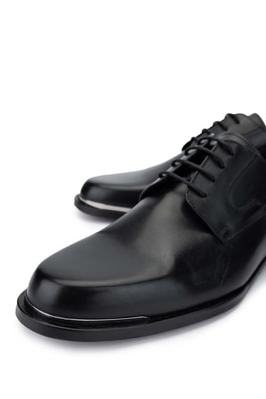  Tamer Tanca Erkek Hakiki Deri Siyah Deri Klasik Ayakkabı