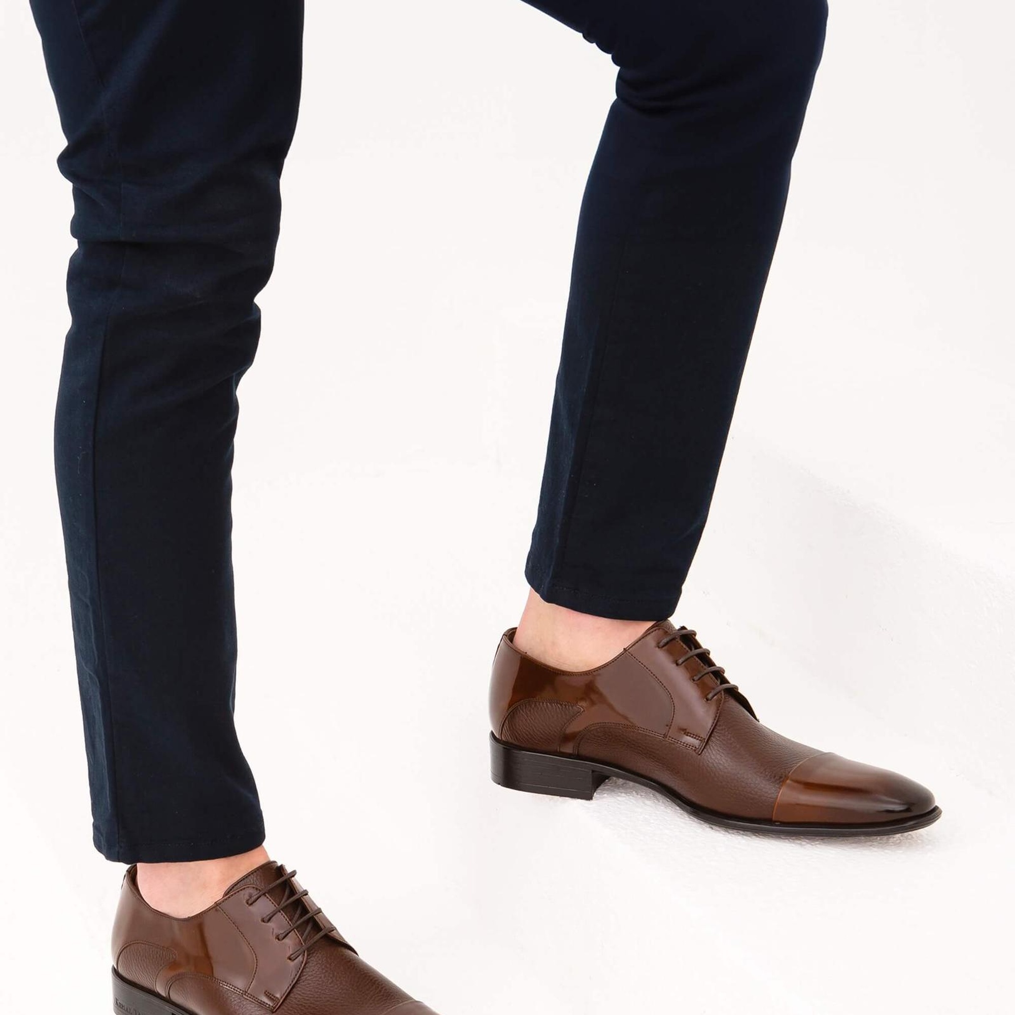 Tamer Tanca Erkek Hakiki Deri Kahverengi Klasik Ayakkabı