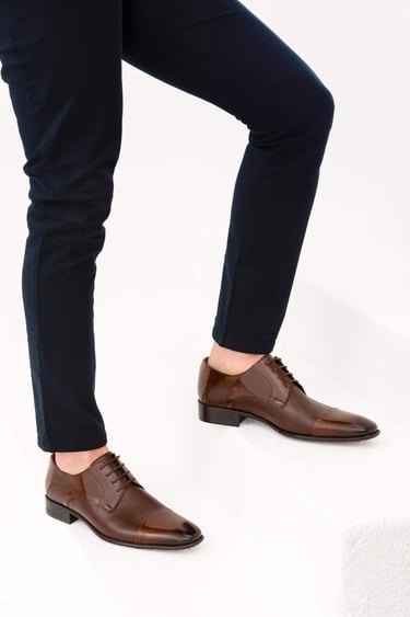  Tamer Tanca Erkek Hakiki Deri Kahverengi Klasik Ayakkabı