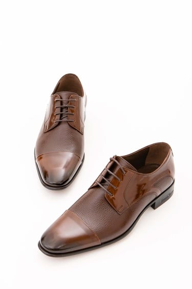  Tamer Tanca Erkek Hakiki Deri Kahverengi Klasik Ayakkabı