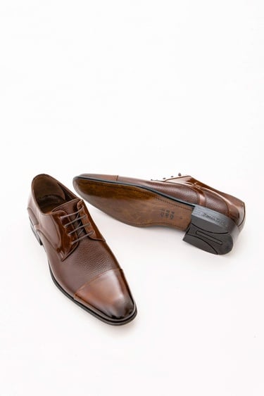  Tamer Tanca Erkek Hakiki Deri Kahverengi Klasik Ayakkabı