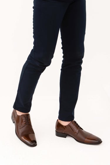  Tamer Tanca Erkek Hakiki Deri Kahverengi Klasik Ayakkabı