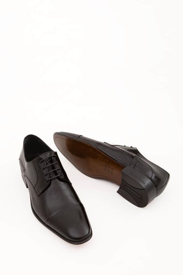  Tamer Tanca Erkek Hakiki Deri Siyah Klasik Ayakkabı