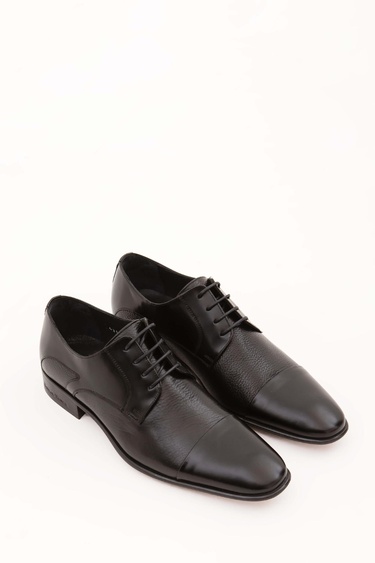  Tamer Tanca Erkek Hakiki Deri Siyah Klasik Ayakkabı