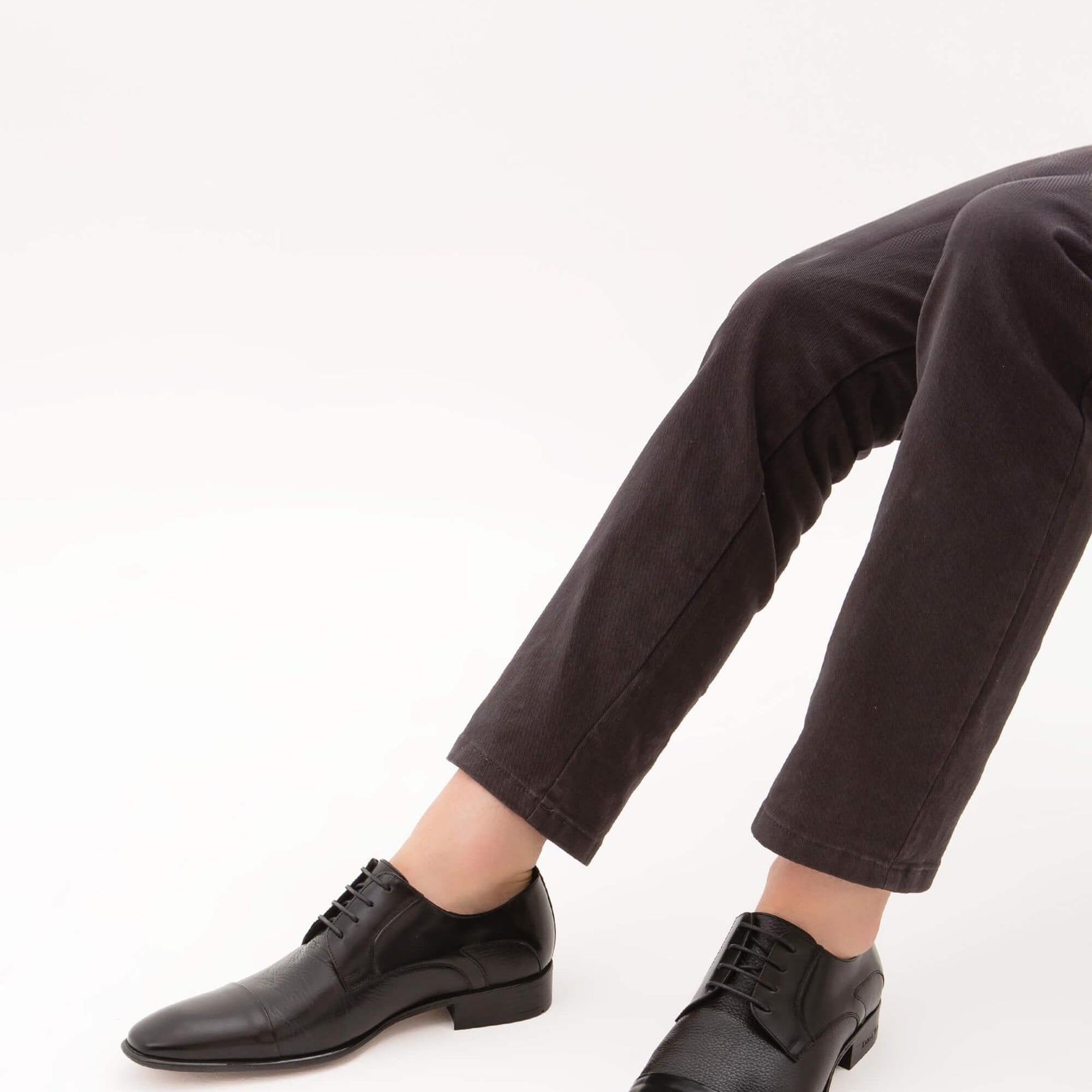 Tamer Tanca Erkek Hakiki Deri Siyah Klasik Ayakkabı