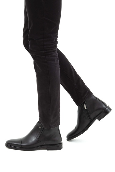  Tamer Tanca Erkek Hakiki Deri Siyah Klasik Bot