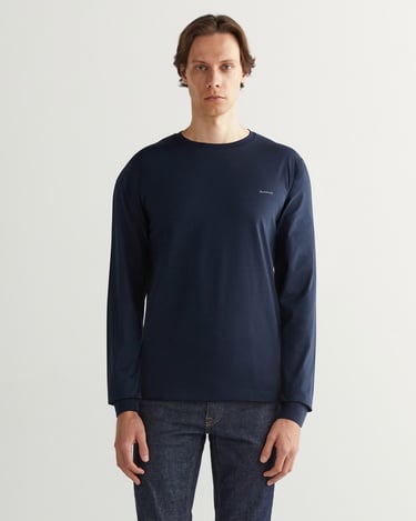  GANT Erkek Lacivert Slim Fit Bisiklet Yaka T-Shirt