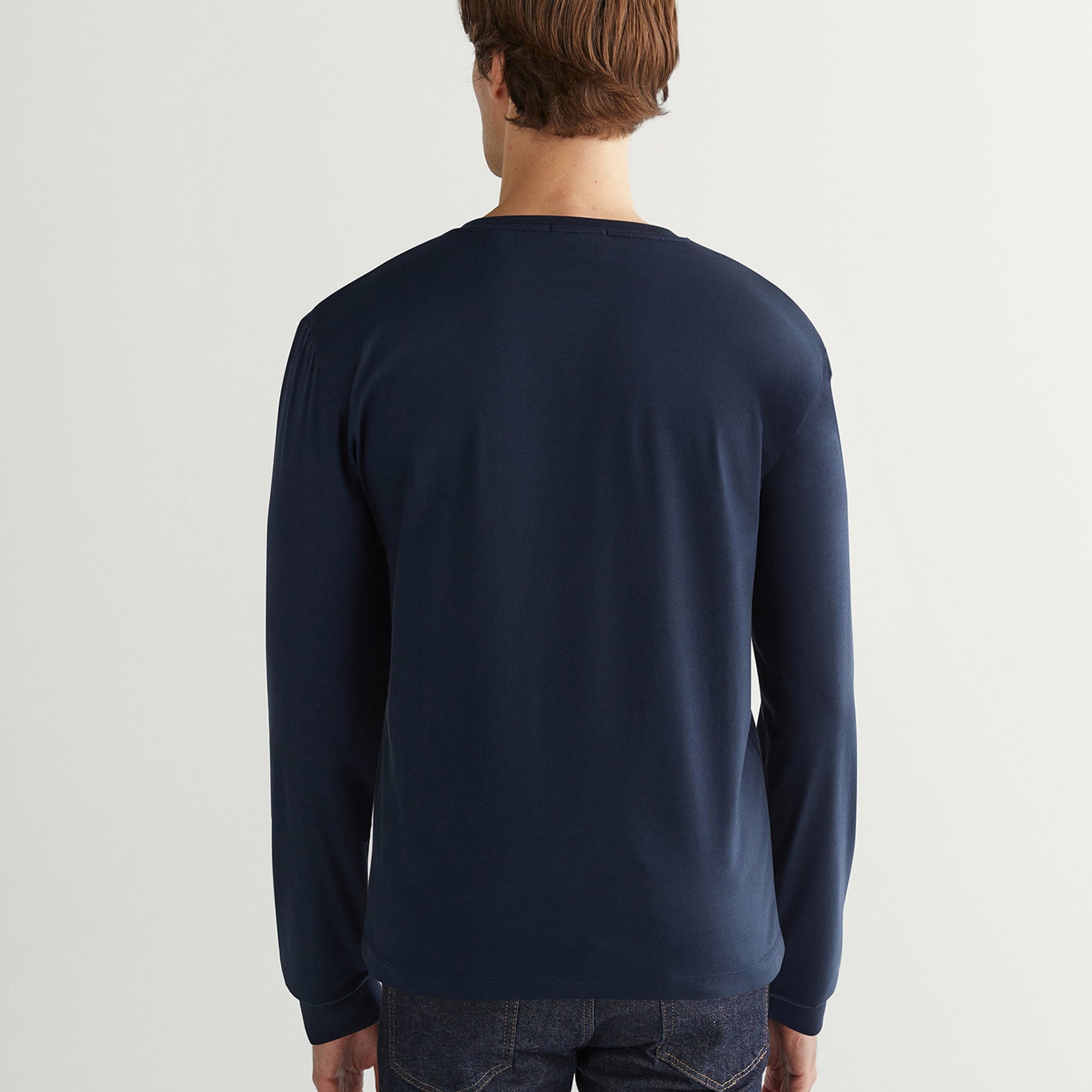 GANT Erkek Lacivert Slim Fit Bisiklet Yaka T-Shirt