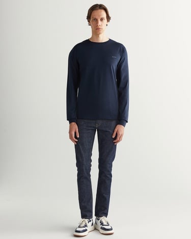  GANT Erkek Lacivert Slim Fit Bisiklet Yaka T-Shirt