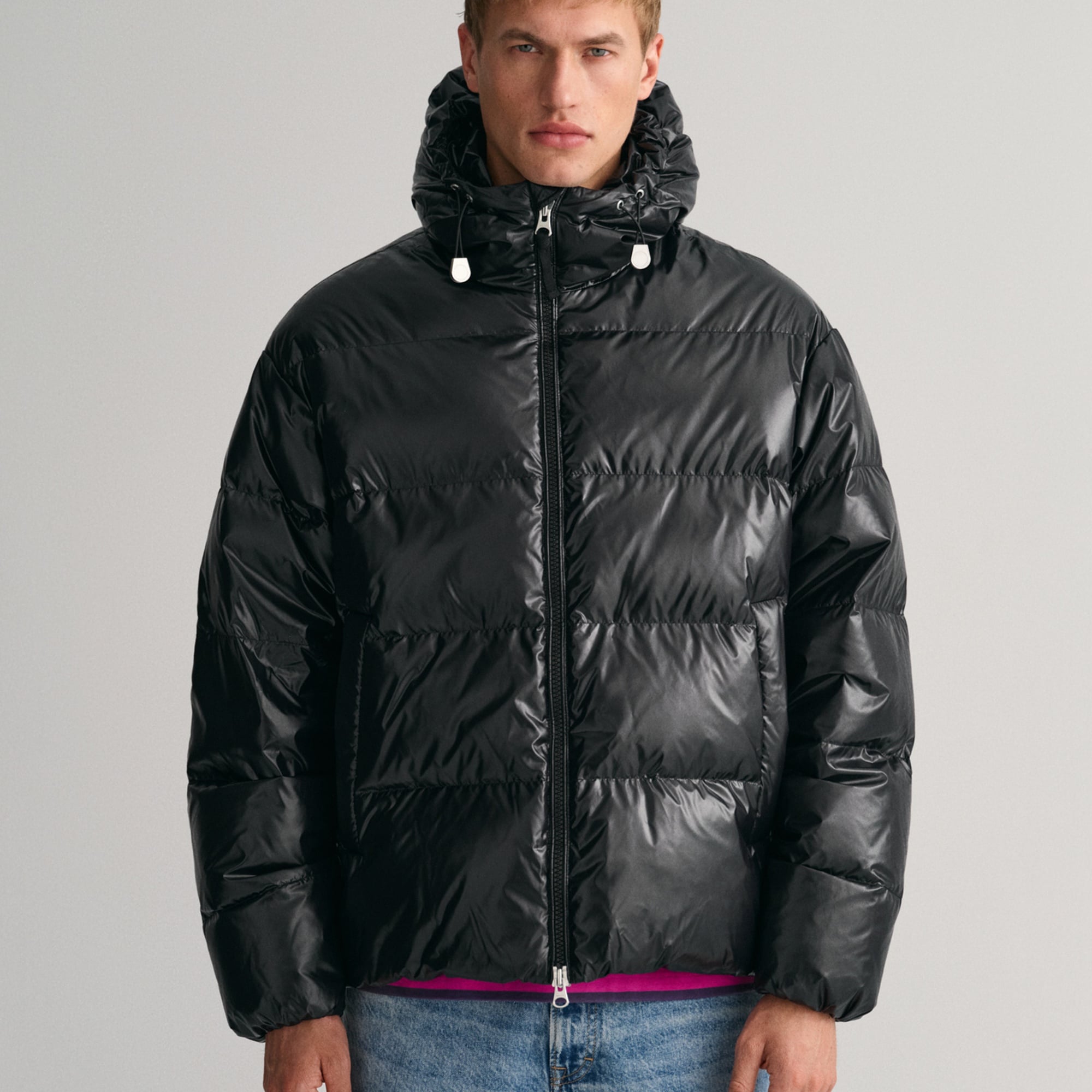 GANT Erkek Siyah Kapüşonlu Kaz Tüyü Mont