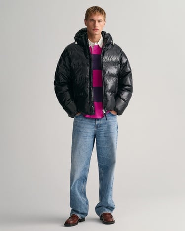  GANT Erkek Siyah Kapüşonlu Kaz Tüyü Mont