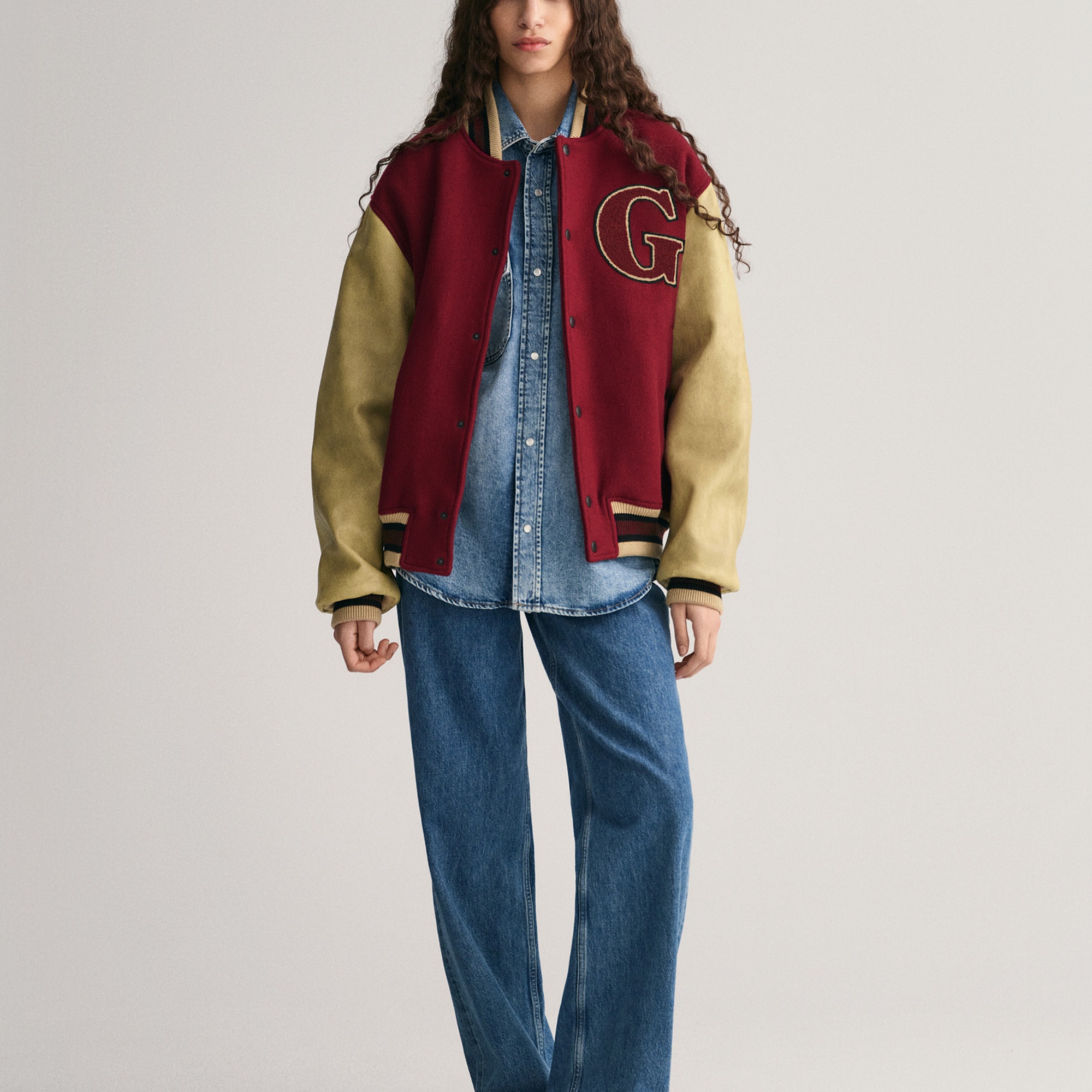 GANT Erkek Bordo Hakim Yaka Logolu Bomber Ceket