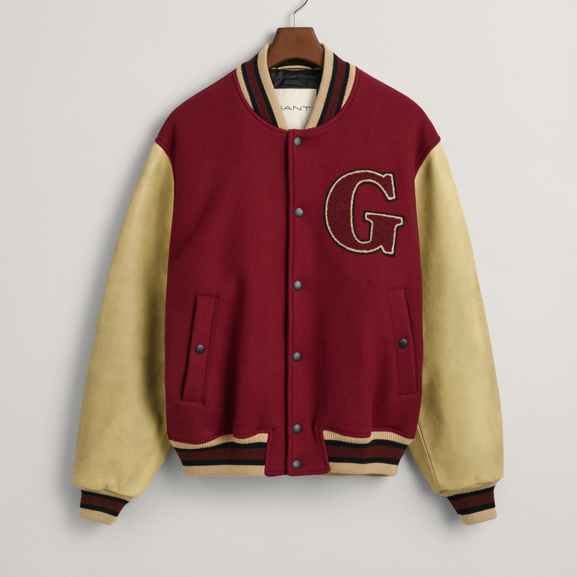 GANT Erkek Bordo Hakim Yaka Logolu Bomber Ceket