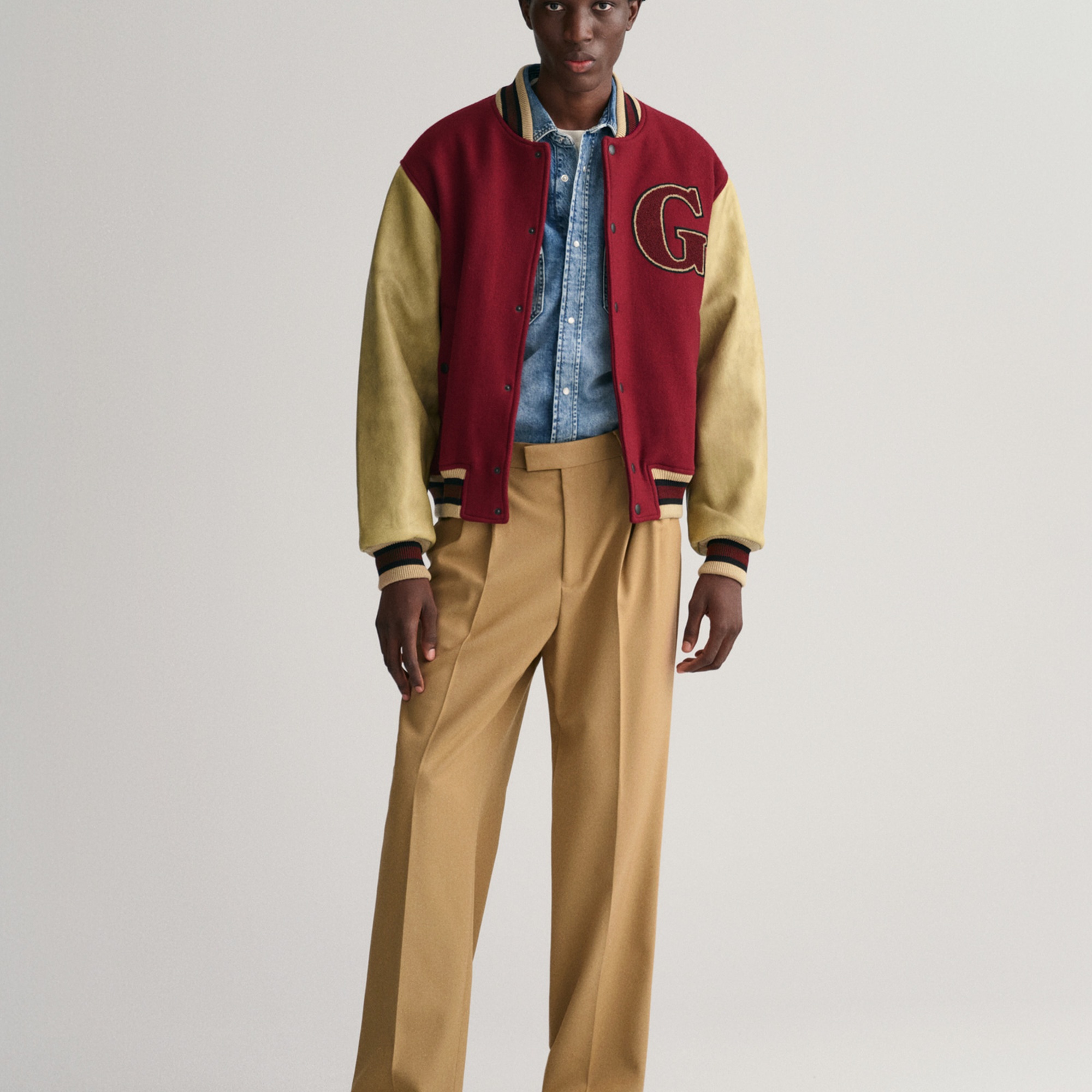 GANT Erkek Bordo Hakim Yaka Logolu Bomber Ceket