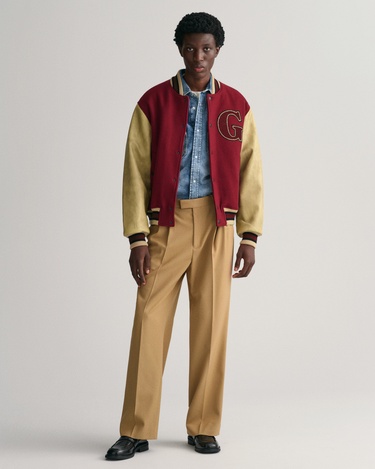 GANT Erkek Bordo Hakim Yaka Logolu Bomber Ceket