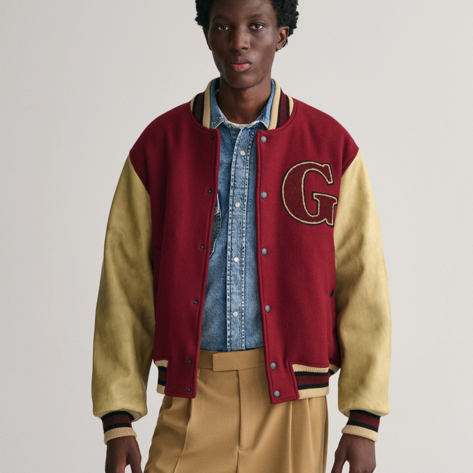 GANT Erkek Bordo Hakim Yaka Logolu Bomber Ceket