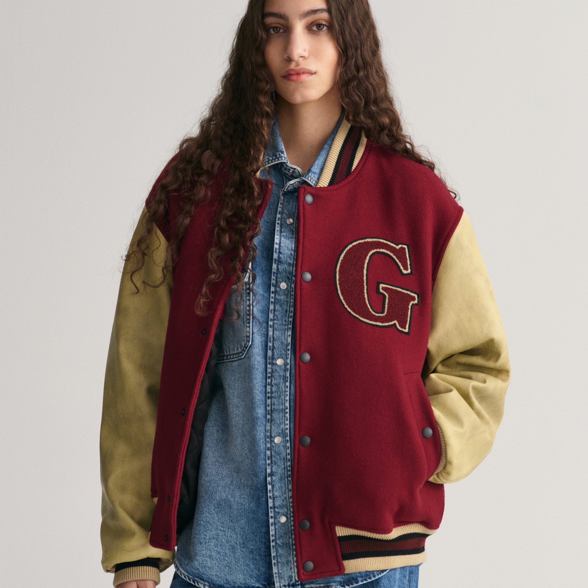 GANT Erkek Bordo Hakim Yaka Logolu Bomber Ceket