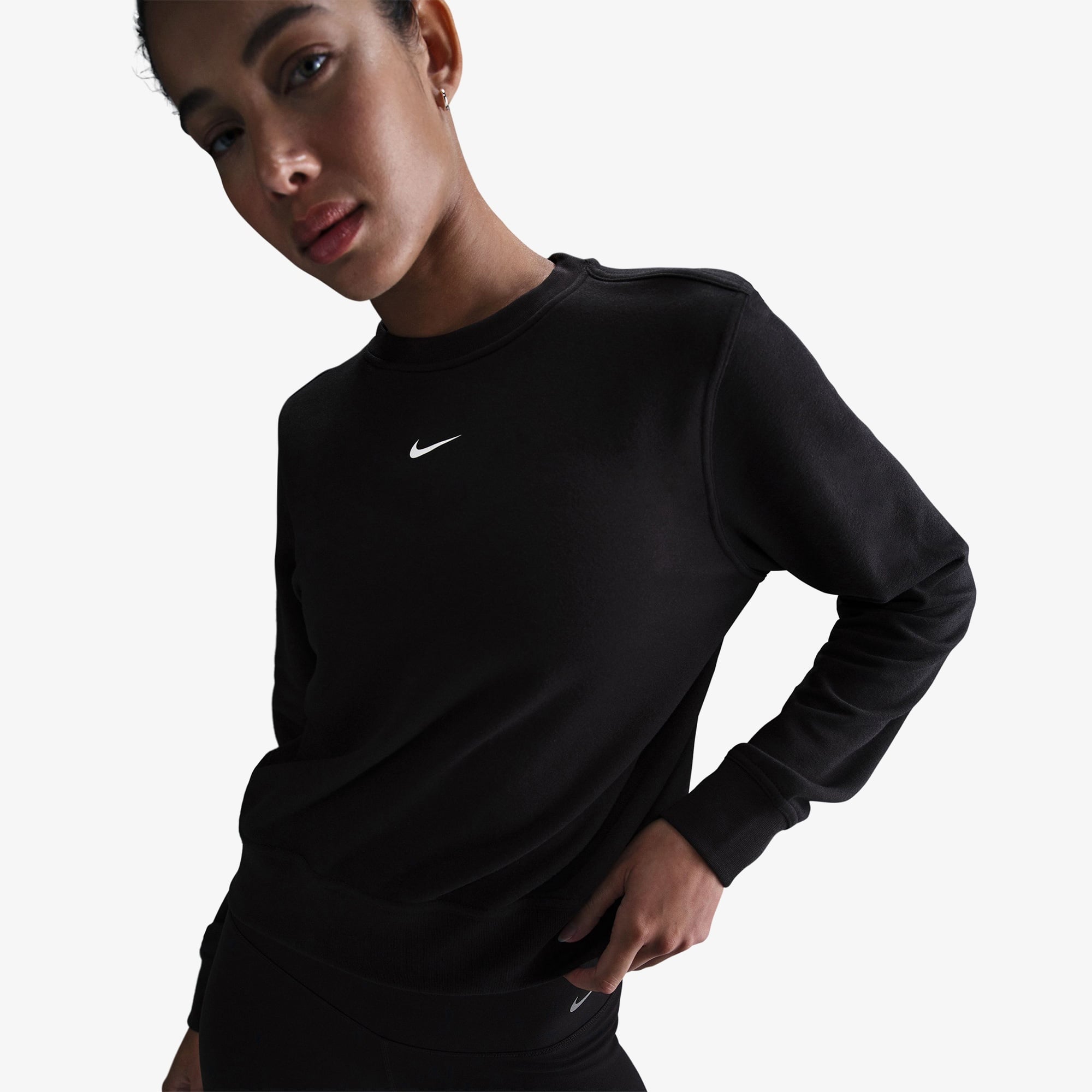 Nike One Dri-Fit Crew Kadın Siyah Sweatshirt