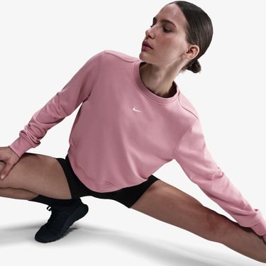  Nike One Dri-Fit Crew Kadın Pembe Sweatshirt