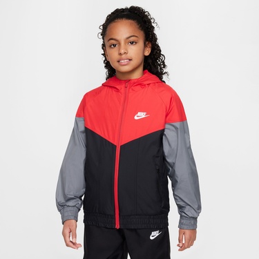  Nike Sportswear Windrunner Çocuk Kırmızı Yağmurluk