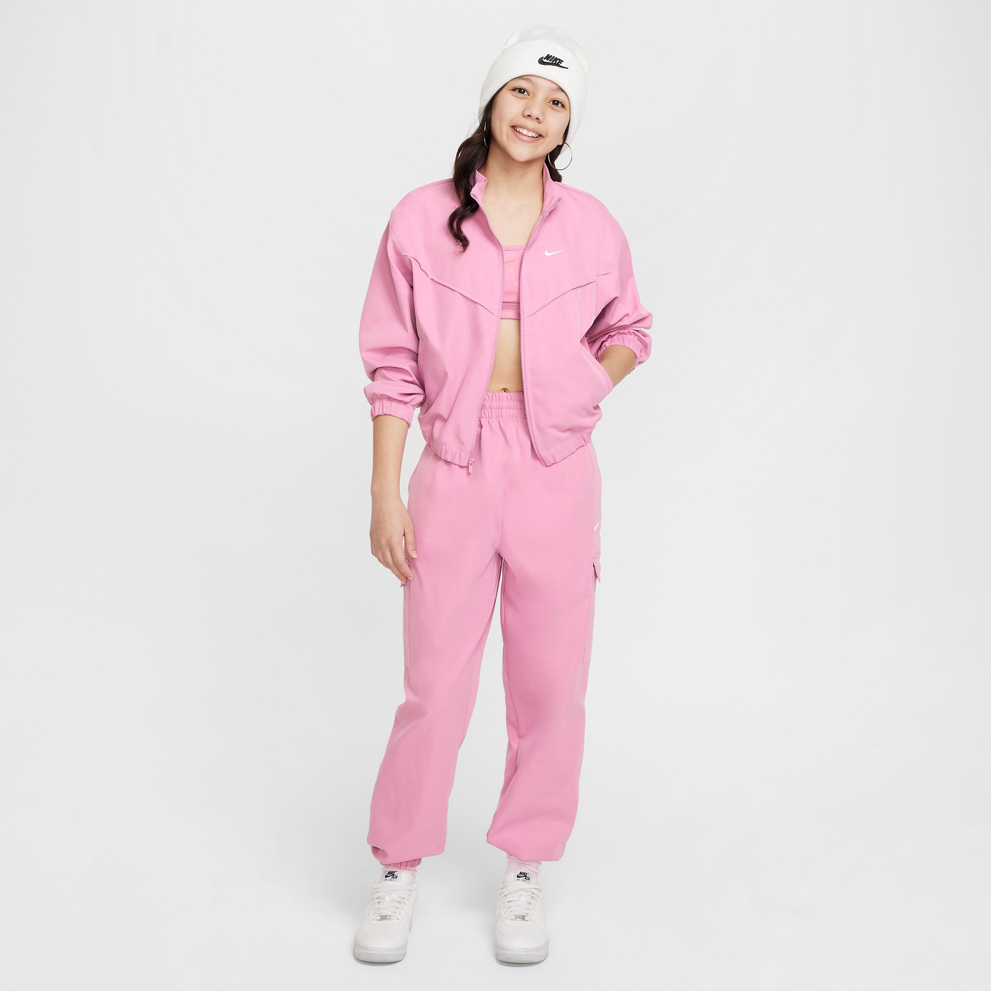 Nike Sportswear Oversized Çocuk Pembe Ceket