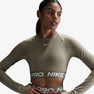  Nike Pro Dri-Fit 365 Kadın Yeşil Crop T-Shirt
